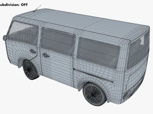 kei van concept retro style red 3D Model