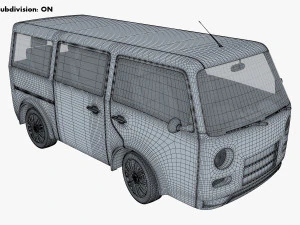 kei van concept retro style red 3D Model