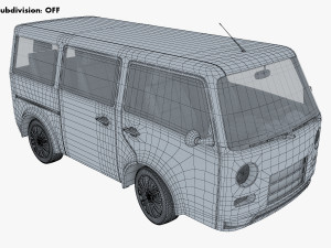 kei van concept retro style red Model 3D
