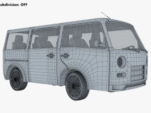 kei van concept retro style red 3D Model