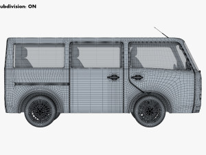 kei van concept retro style red Model 3D