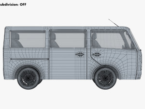 kei van concept retro style red Model 3D