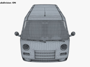 kei van concept retro style red Model 3D