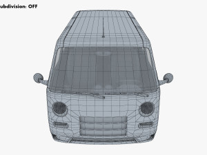 kei van concept retro style red Model 3D