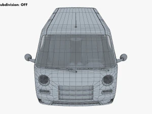 kei van concept retro style red 3D Model