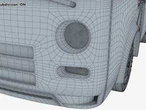 kei van concept retro style red 3D Model