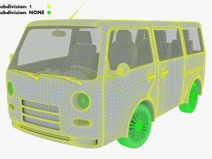 kei van concept retro style red Model 3D
