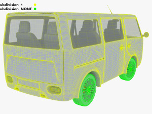 kei van concept retro style red Model 3D