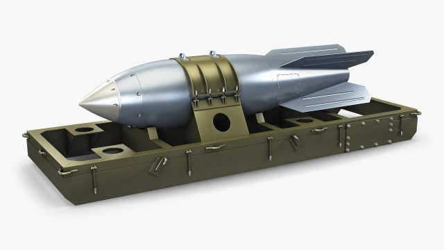nuclear aerial bomb v 1 3D Model .c4d .max .obj .3ds .fbx .stl .blend 