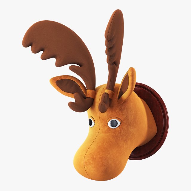 fabric moose head trophy 3D 모델 .c4d .max .obj .3ds .fbx .stl .blend 