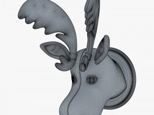 fabric moose head trophy 3D Model