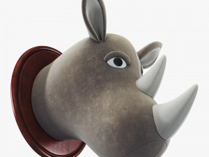 fabric rhinoceros head trophy 3D Model