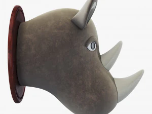 fabric rhinoceros head trophy 3D Model