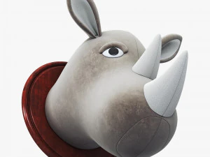 fabric rhinoceros head trophy 3D Model