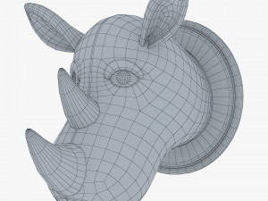 fabric rhinoceros head trophy 3D Model
