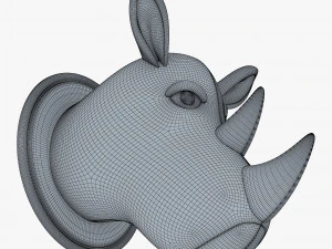 fabric rhinoceros head trophy 3D Model