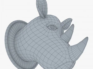 fabric rhinoceros head trophy 3D Model