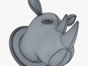 fabric rhinoceros head trophy 3D Model