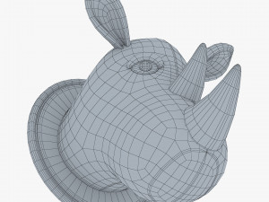 fabric rhinoceros head trophy 3D Model