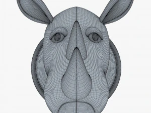 fabric rhinoceros head trophy 3D Model