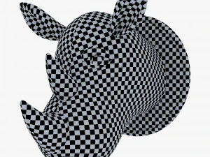 fabric rhinoceros head trophy 3D Model