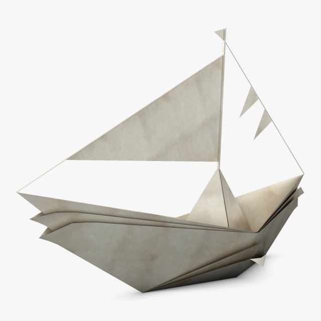 boat paper v 1 3D Model .c4d .max .obj .3ds .fbx .stl .blend 