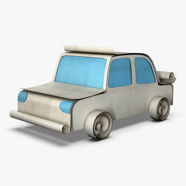 car sedan paper v 1 3D Model .c4d .max .obj .3ds .fbx .stl .blend 