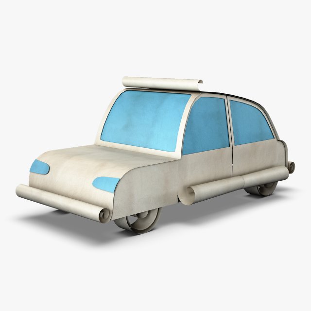 car hatchback paper v 1 3D 模型 .c4d .max .obj .3ds .fbx .stl .blend 