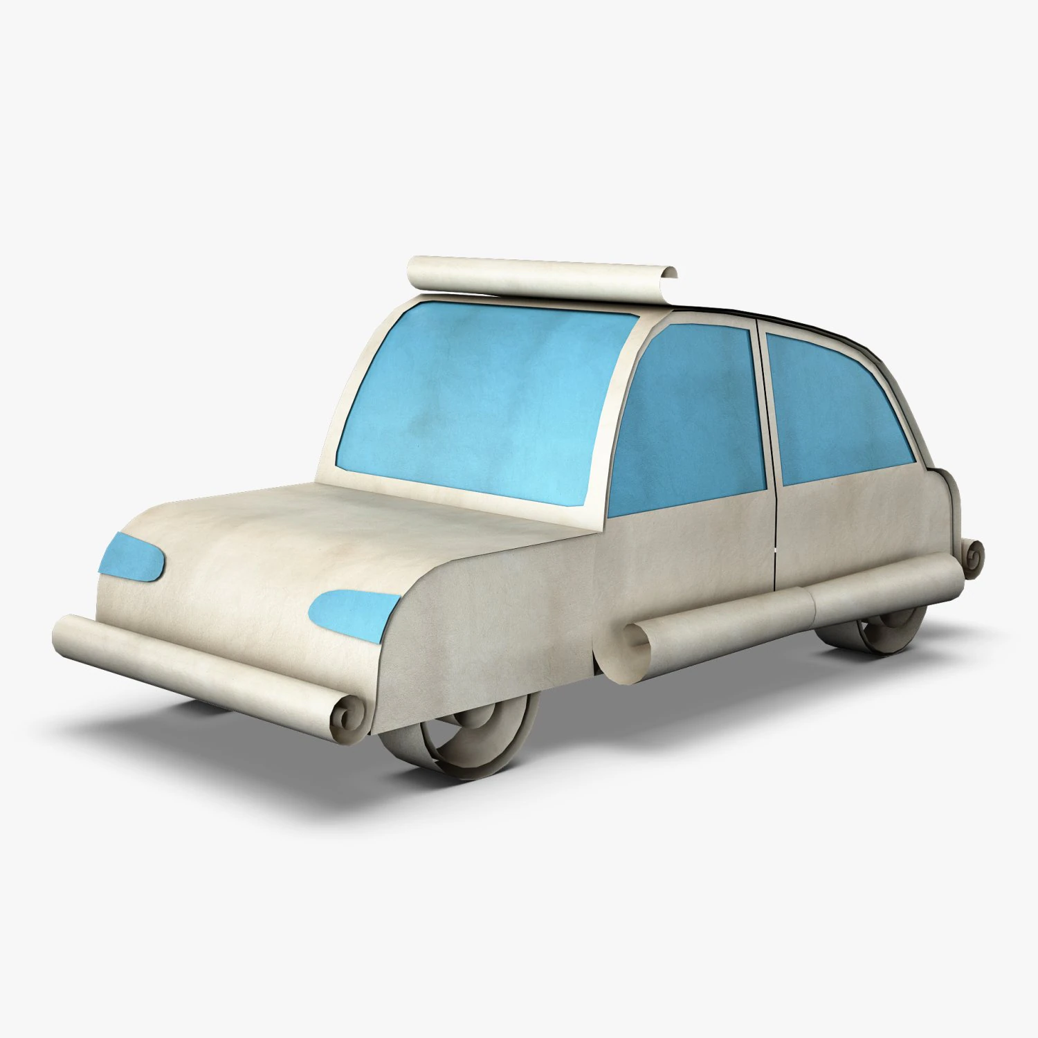 car hatchback paper v 1 3D Model .c4d .max .obj .3ds .fbx .stl .blend