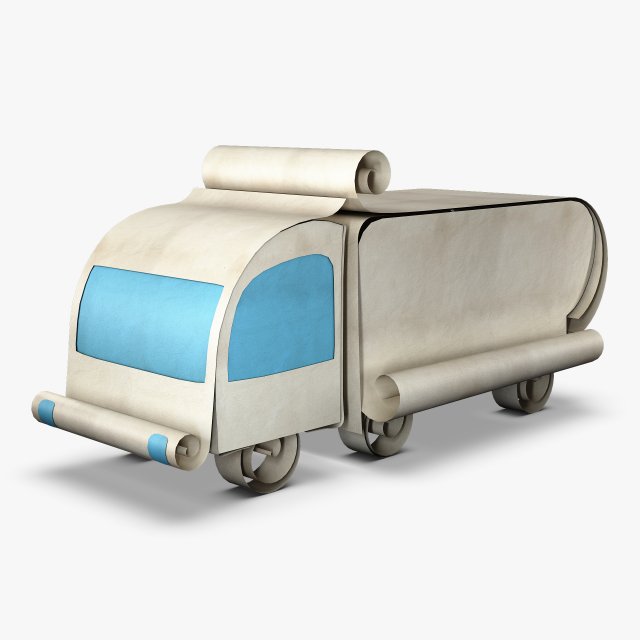 truck box paper v 1 3D Model .c4d .max .obj .3ds .fbx .stl .blend 