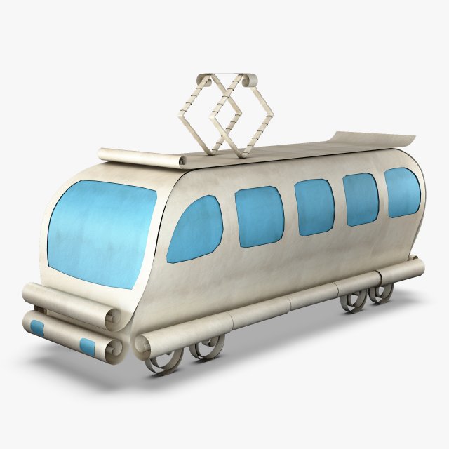 tram paper v 1 3D Model .c4d .max .obj .3ds .fbx .stl .blend 