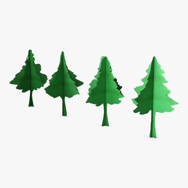 conifer tree paper v 1 3D Model .c4d .max .obj .3ds .fbx .stl .blend 