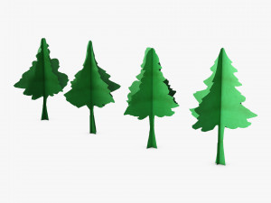 conifer tree paper v 1 3D Model