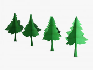 針葉樹紙 v 1 3Dモデル