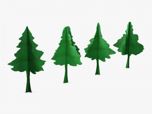 conifer tree paper v 1 3D Model