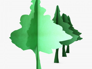 conifer tree paper v 1 3D Model