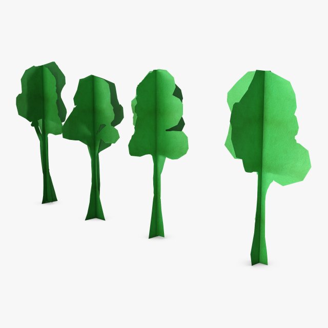 fagaceae tree paper v 1 3D Model .c4d .max .obj .3ds .fbx .stl .blend 