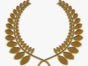 花环徽章金 v 1 3D 模型