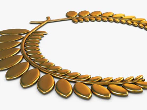 wreath emblem gold v 1 3D Model