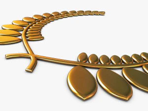 wreath emblem gold v 1 3D Model