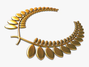 wreath emblem gold v 1 3D Model