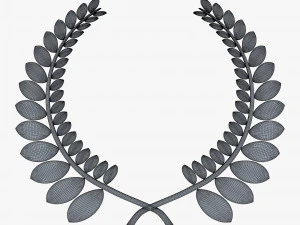 wreath emblem gold v 1 3D Model