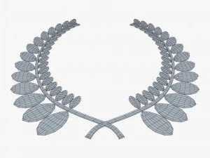 wreath emblem gold v 1 3D Model