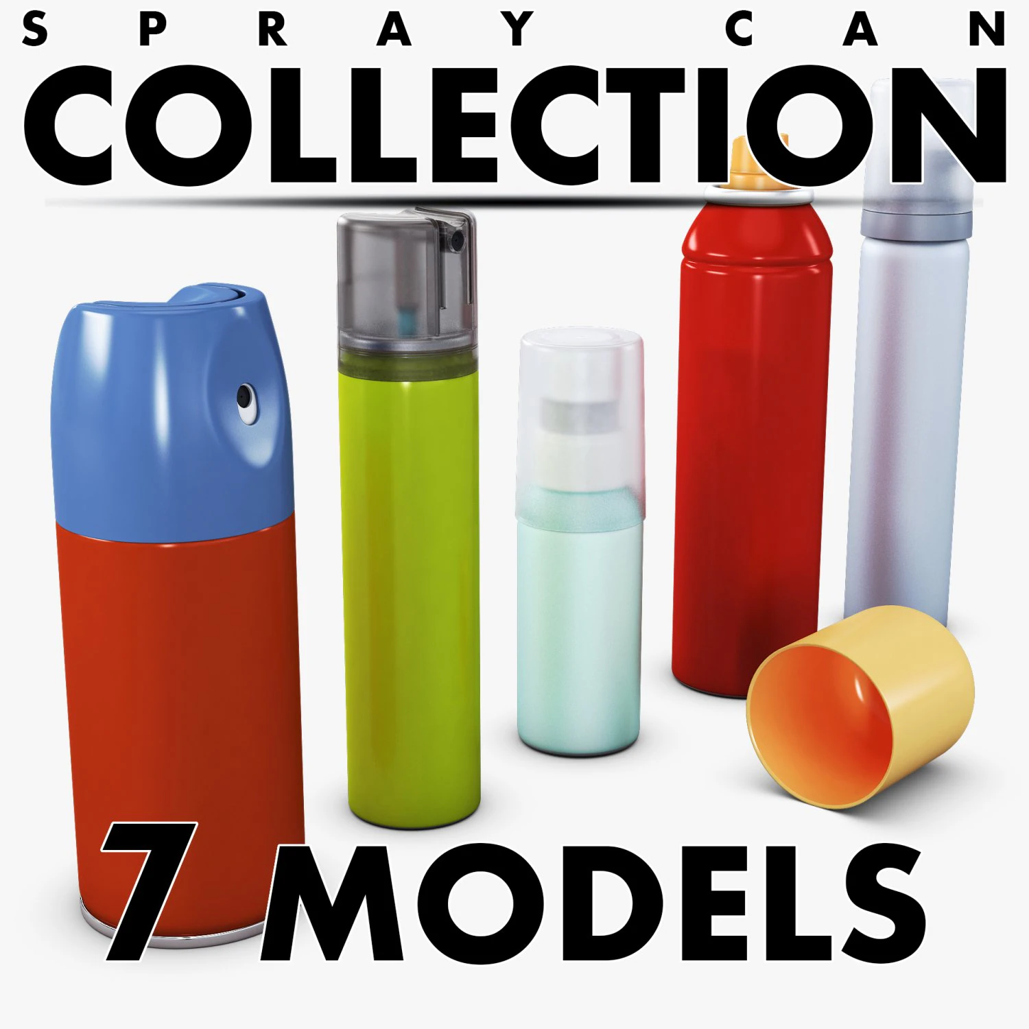 spray can collection volume 1 3D Model .c4d .max .obj .3ds .fbx .stl .blend