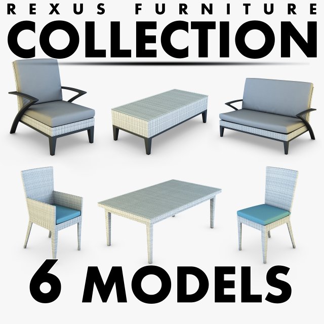 rexus furniture collection white Modelo 3D .c4d .max .obj .3ds .fbx .stl .blend 