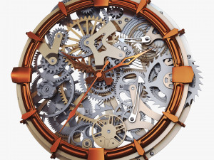 clock mechanism with gears v 2 Model 3D