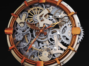 clock mechanism with gears v 2 3Dモデル