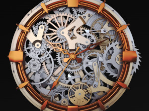 clock mechanism with gears v 2 3Dモデル