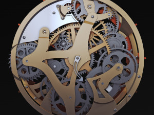 clock mechanism with gears v 2 3Dモデル