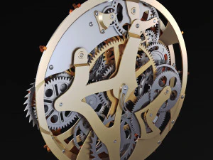 clock mechanism with gears v 2 3D Model